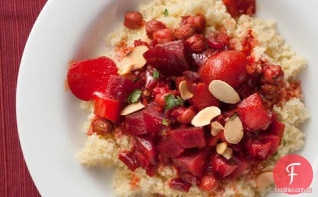 Guisado Marroquino de beterraba, abóbora e rabanete
