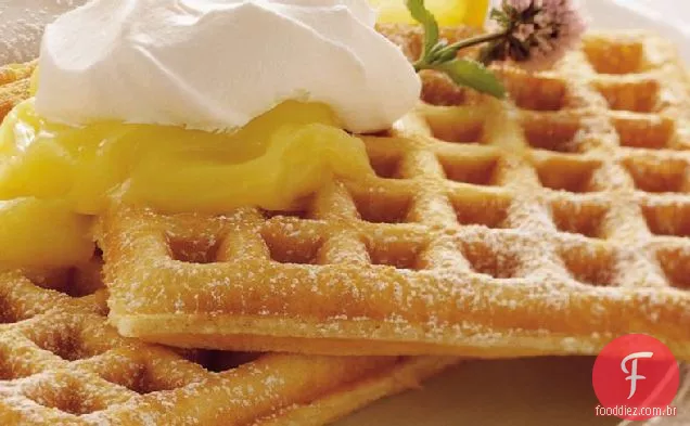 Waffles De Torta De Creme De Limão