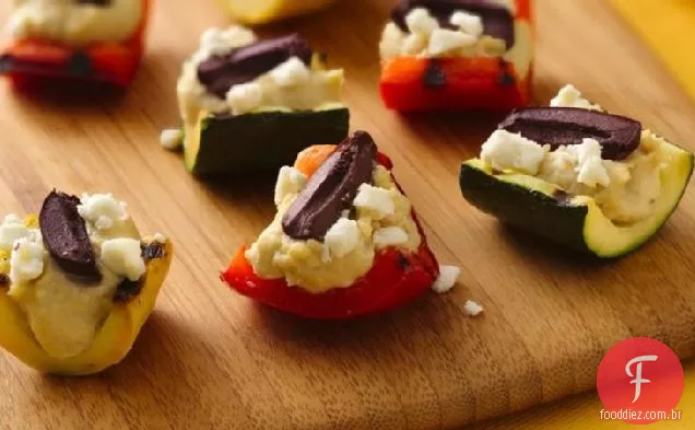 Vegetais Torrados Cheios De Hummus