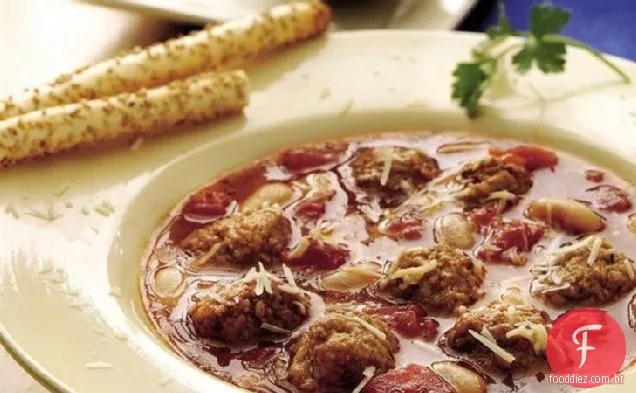 Sopa Italiana Da Almôndega Do Lento-Fogão