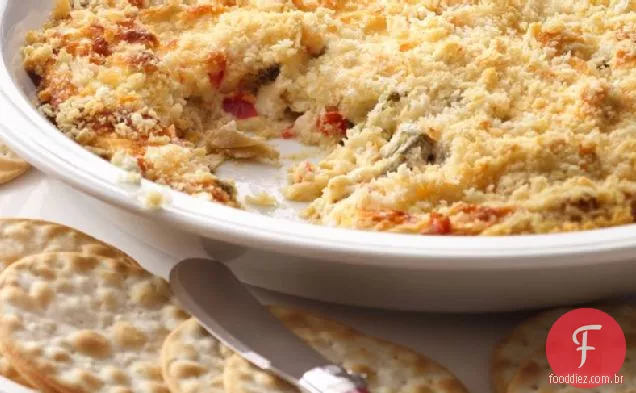Alcachofra assada e pasta de queijo Jalapeño