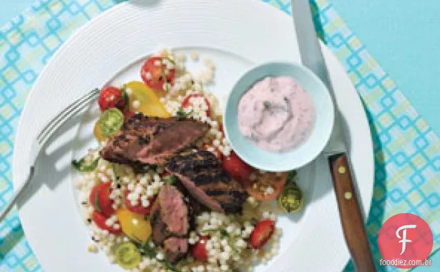 Lombo De Cordeiro Grelhado Com Tomate E Pepino Raita E Co Israelense