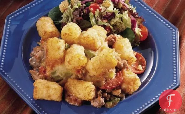 Tater Tot Pizza Caçarola