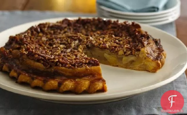 Torta De Maçã De Caramelo-Pecan De Cabeça Para Baixo Chai