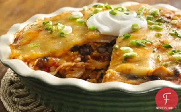 Speedy Layered Chicken Enchilada Pie