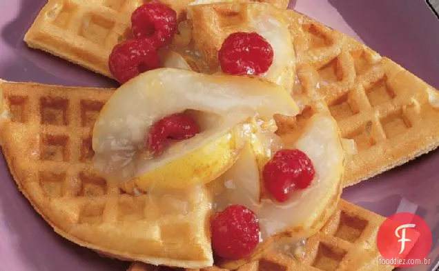Waffles de Pêra e gengibre