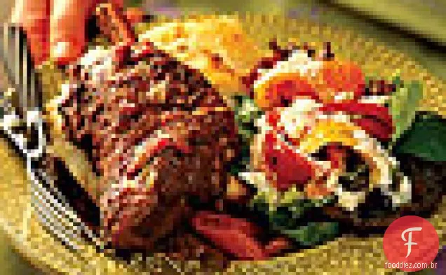 Shanks de cordeiro refogado com vinho com Herbes de Provence
