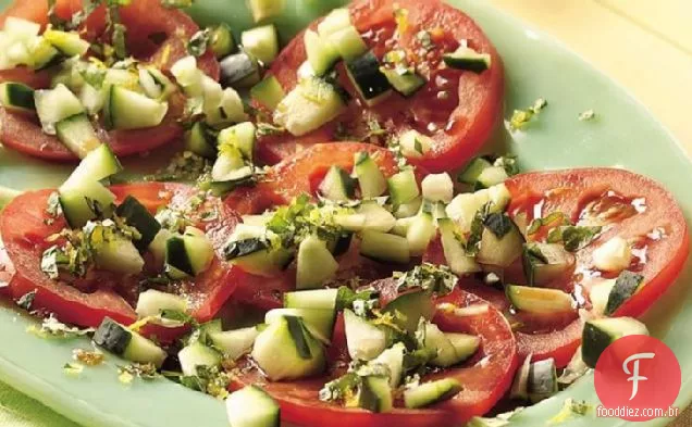Salada fresca de tomate e pepino