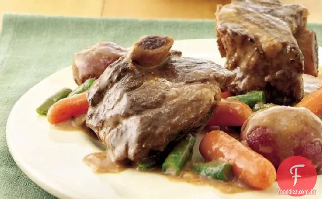 Ceia Curta Da Costela Da Carne Do Lento-Fogão Fácil