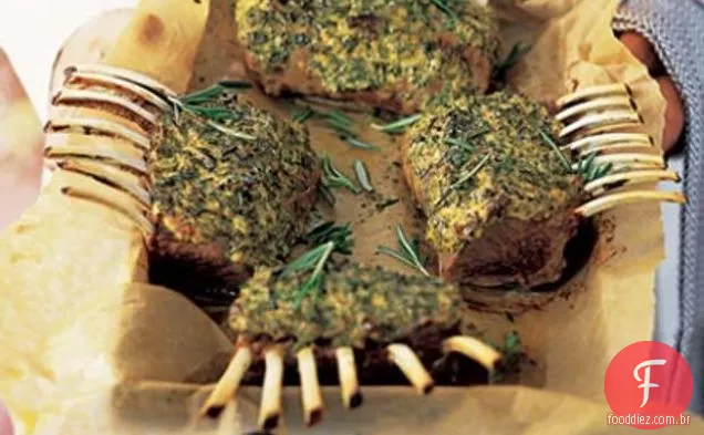 Mostarda e Rosemary-Crosted Rack of Lamb