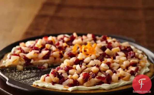 Pizza de frutas de Pêra e Cranberry