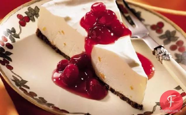 Sobremesa de Creme de laranja com molho de Cranberry Rubi