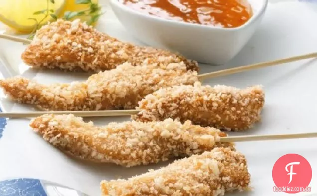 Licitações Asiáticas de frango com molho de limão picante