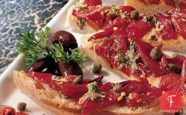 Pimenta Vermelha Torrada Bruschetta