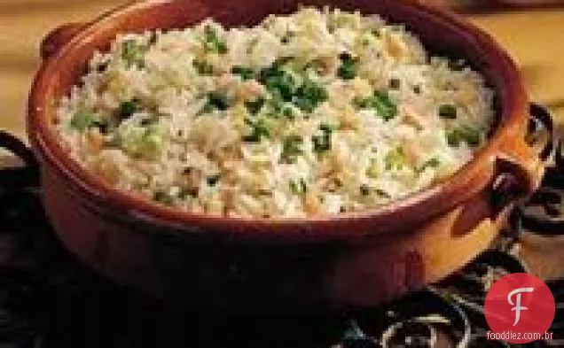 Pinhão e cebola verde Pilaf