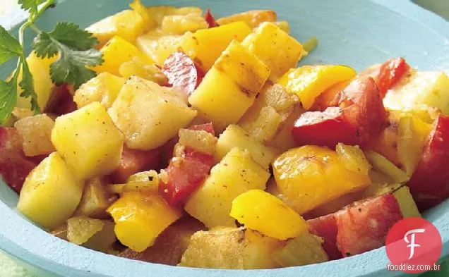 Salada de batata grelhada com vinagrete Chile