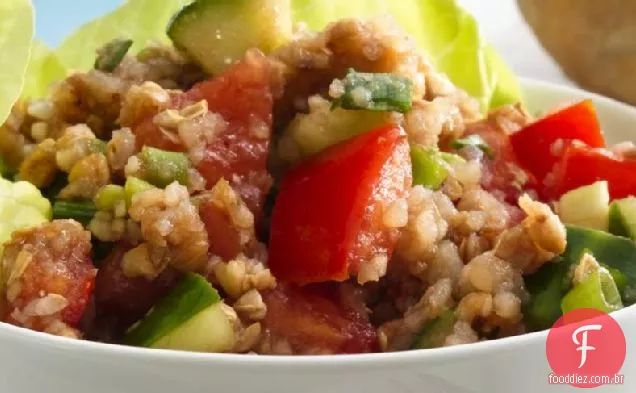 Vegetais sem glúten e Kasha com vinagrete balsâmico