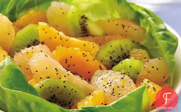 Salada cítrica com semente de papoula-molho de mel