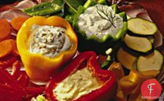 Molho de queijo azul com legumes