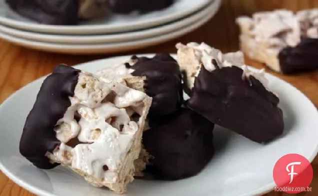 Chocolate-Mergulhado Fosco Torradas Crunch™ Cereais Marshmallow Trata
