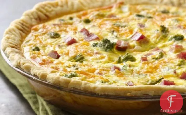Quiche De Presunto De Brócolis Sem Glúten