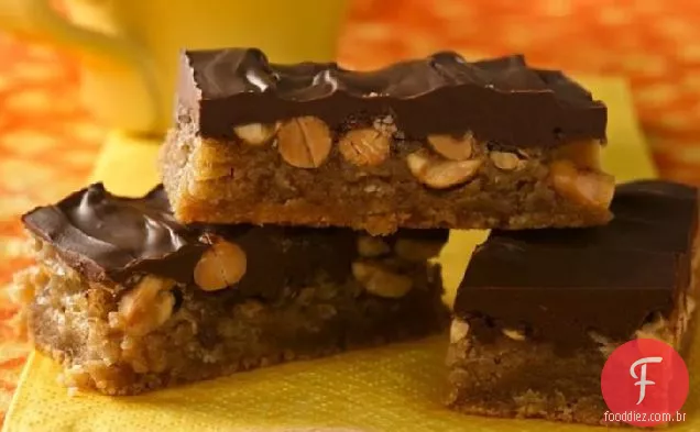 Barras De Amendoim Com Cobertura De Chocolate