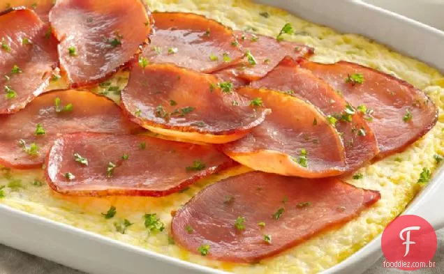 Omelete de forno Brunch com Bacon canadense