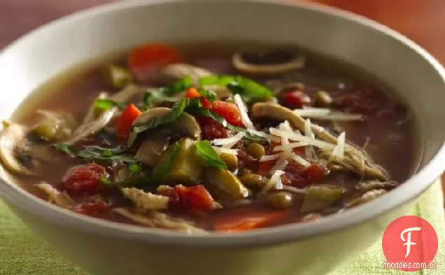 Sopa Italiana De Frango E Lentilha Com Fogão Lento
