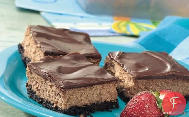 Fudge-Barras De Cheesecake De Chocolate Envidraçadas