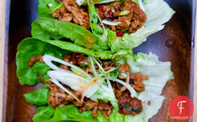 Asiática Carne De Porco Alface Copos