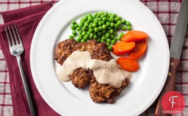 Bife frito com frango com molho Country