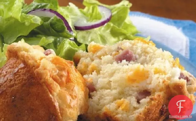 Muffins de presunto e queijo
