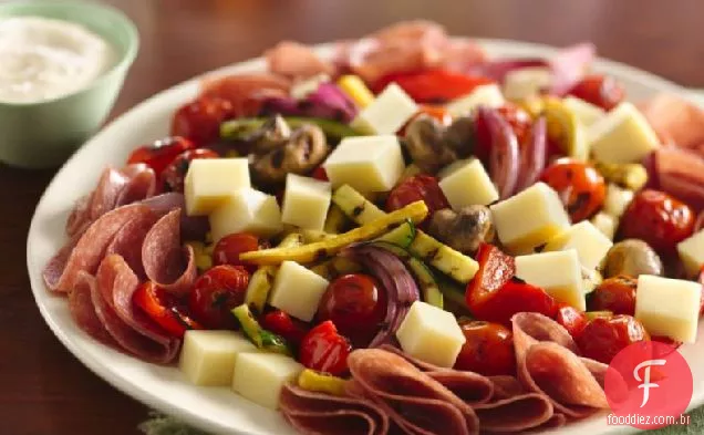 Prato antipasti grelhado com Aioli de limão