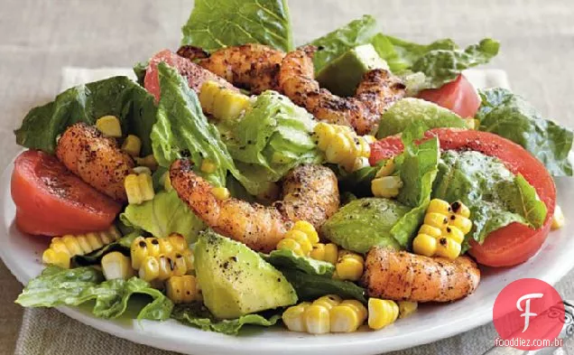 Salada De Camarão Do Sudoeste Grelhado