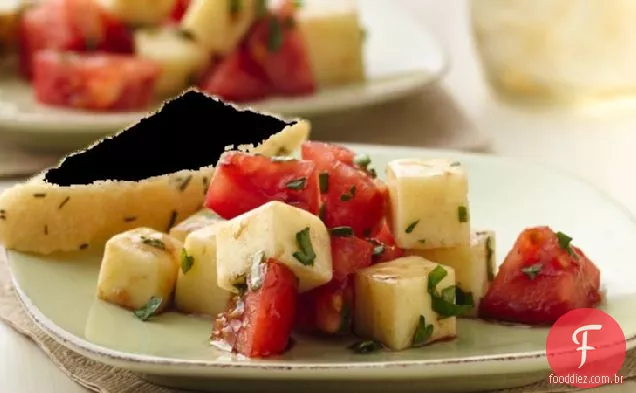 Mussarela e salada de tomate