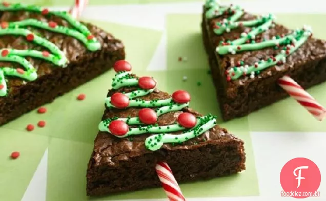 Brownies Tradicionais Da Árvore Do Feriado
