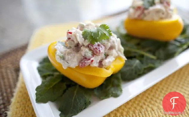Salada De Frango Com Abacaxi Pimentos Recheados