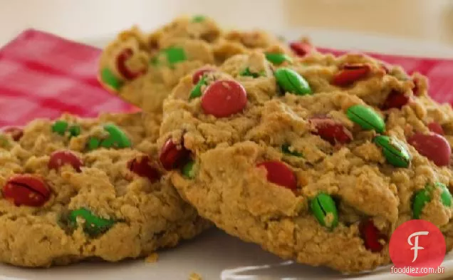Chocolate-Manteiga De Amendoim-Biscoitos De Natal De Aveia
