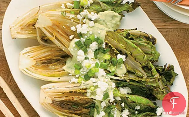 Romaine grelhado com molho Guacamole