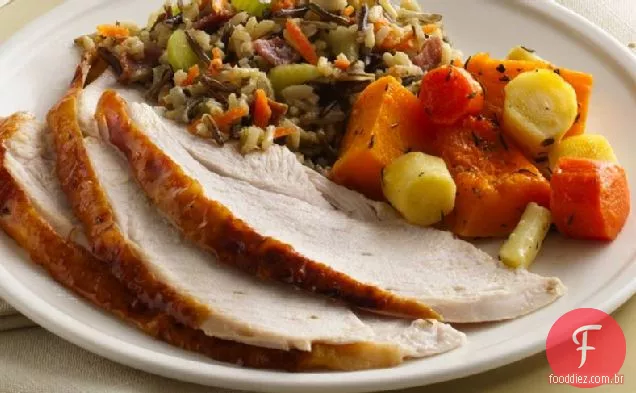 Turquia envidraçada com recheio de Arroz Selvagem