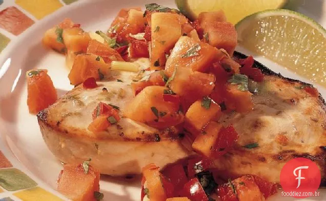 Espadarte grelhado com Salsa de mamão