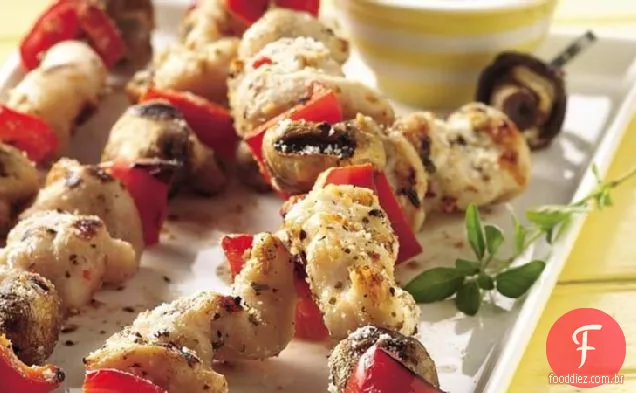 Pizza Grelhada Frango Kabobs