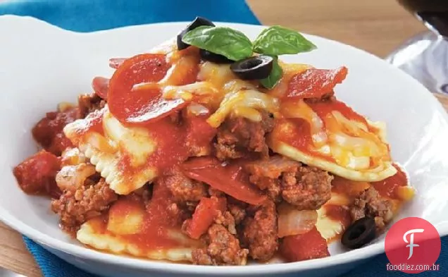 Slow-Cooker Pizza Ravioli Mix Up