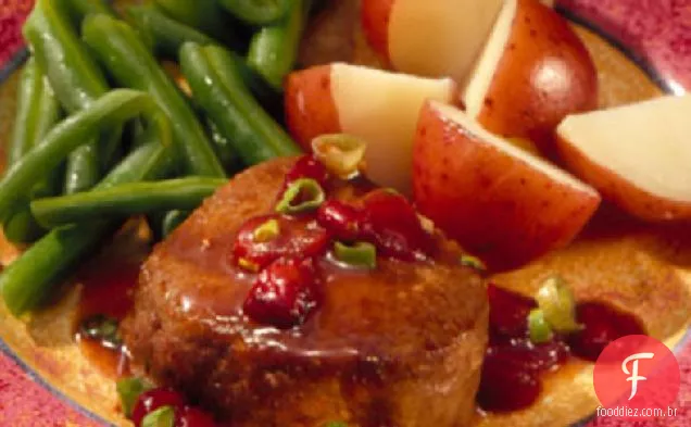 Carne de veado com molho de Cranberry-Vinho