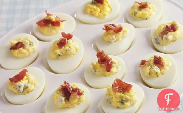 Blue Cheese Bacon Deviled Eggs