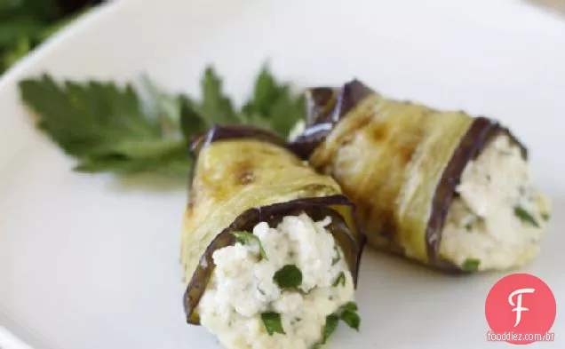 Rolls-Ups De Berinjela Grelhada