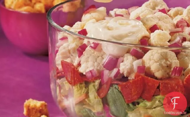 Salada Vegetal Em Camadas Cremosa
