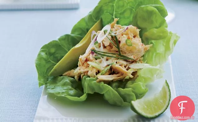 Picante Asiático-Frango-Salada De Alface Copos