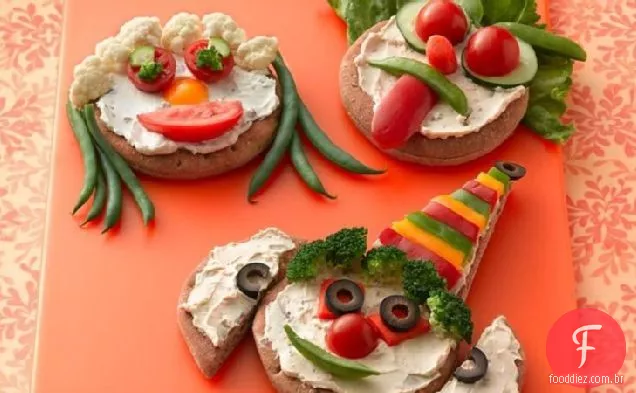 Cara Engraçada Mini Pizza Vegetariana