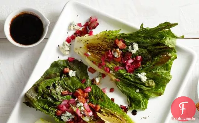 Romaine Grelhado Com Queijo Azul-Vinagrete De Bacon